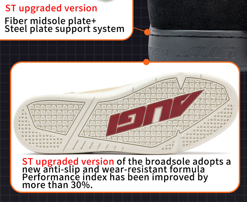 AUGI Men's Motorcycle Riding Shoes Anti-Scratch Ankle Boots - All-Season Touring & Casual Skate Sneaker Style (Size 39-45)