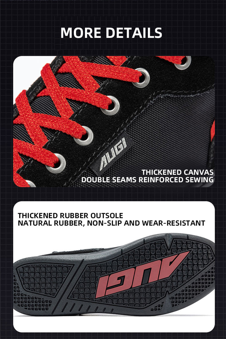 AUGI Men's Motorcycle Riding Shoes Anti-Scratch Ankle Boots - All-Season Touring & Casual Skate Sneaker Style (Size 39-45)