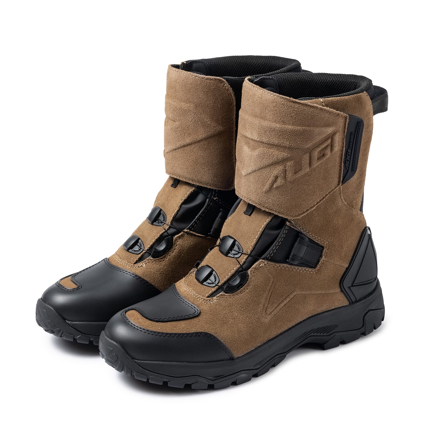 AUGI Men's Adventure Motorcycle Boots - Waterproof Cowhide Leather Rally Shoes for Off-Road Touring & Protection (Size 39-46)