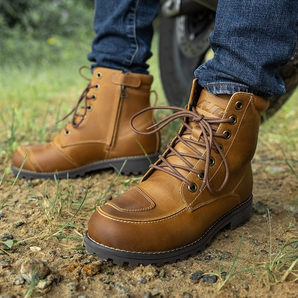 AUGI Urban Commuter Motorcycle Boots for Men & Women - Retro Classic Anti-Scratch Casual Riding Shoes, Stylish & Protective (Size 36-46)