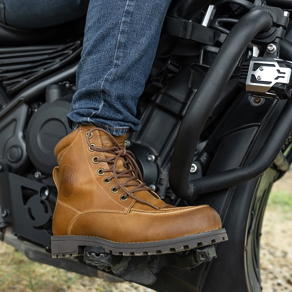 AUGI Urban Commuter Motorcycle Boots for Men & Women - Retro Classic Anti-Scratch Casual Riding Shoes, Stylish & Protective (Size 36-46)