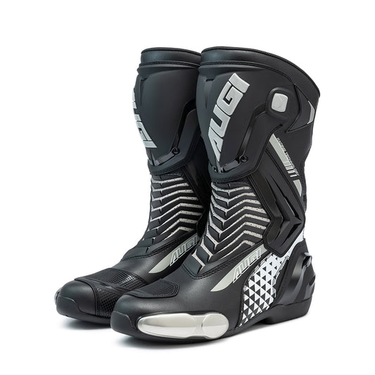 AUGI Racing Motorcycle Boots for Men & Women - Anti-Slip Off-Road Alloy Reinforced Protective Boots for Sportbike & Motocross (Size 39-46)