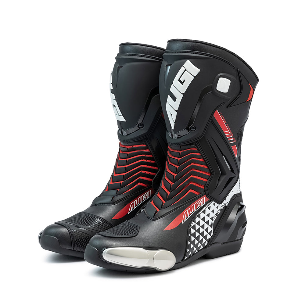 AUGI Racing Motorcycle Boots for Men & Women - Anti-Slip Off-Road Alloy Reinforced Protective Boots for Sportbike & Motocross (Size 39-46)