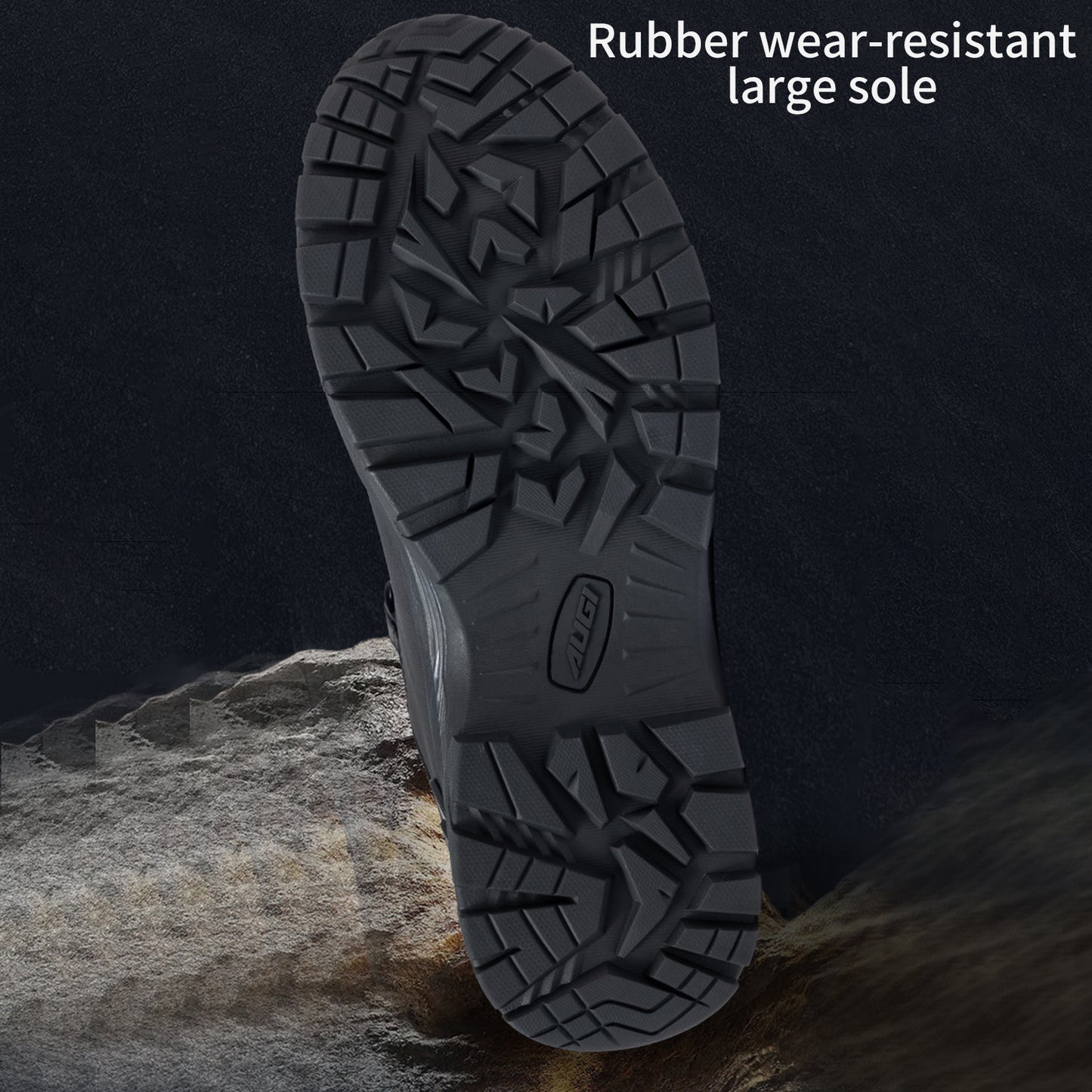 AUGI Men's Adventure Motorcycle Boots - Waterproof Cowhide Leather Rally Shoes for Off-Road Touring & Protection (Size 39-46)