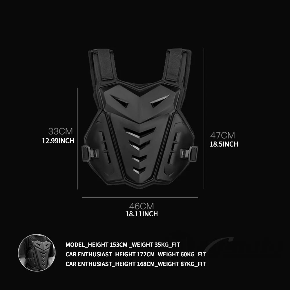 MOTOCENTRIC Body Armor Vest - Front View Black