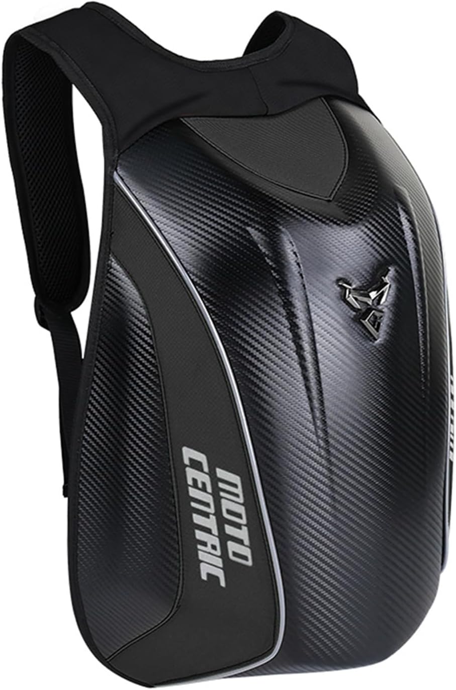 mjmoto Carbon Fiber Backpack Black - Front View
