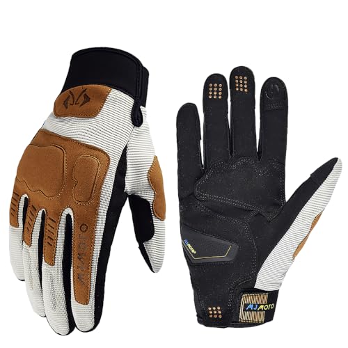 mjmoto Vintage Brown Gloves - Front View