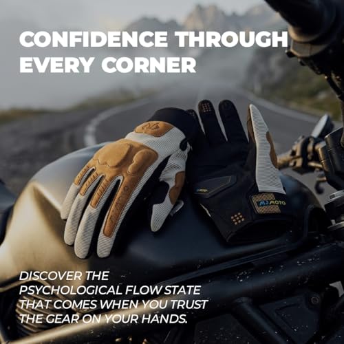 mjmoto Vintage Brown Gloves - Palm View