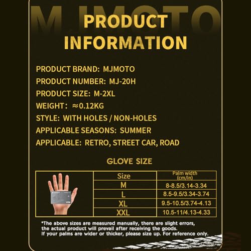 mjmoto Fingerless Leather Gloves - Perforation Detail