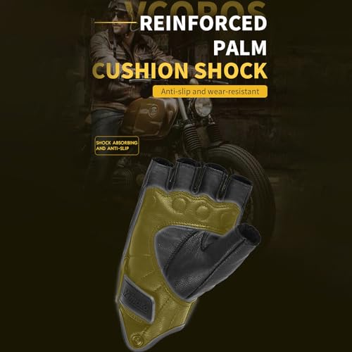 mjmoto Fingerless Leather Gloves - Wearing Demo