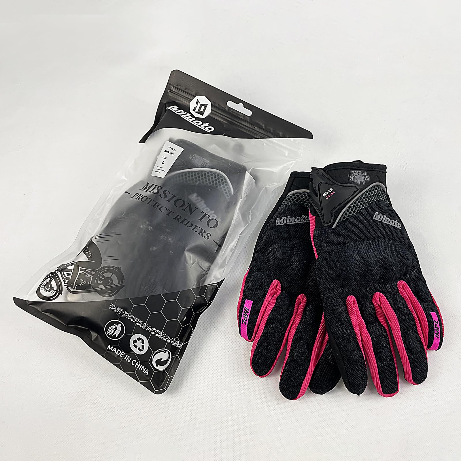 mjmoto Mesh Gloves Pink - Wearing Demo