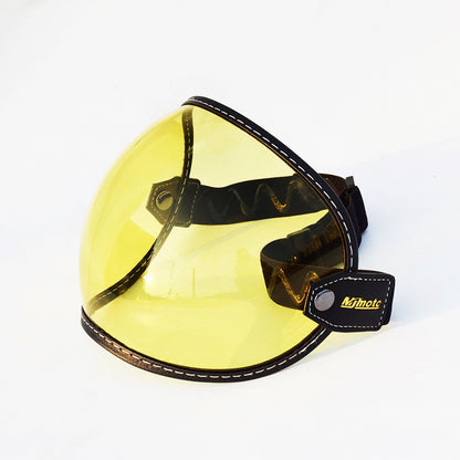 mjmoto Universal 3/4 Helmet Visor Lens - Bubble Motorcycle Windshield - Vintage Open Face Capacete Goggles