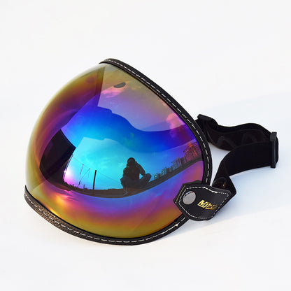 mjmoto Universal 3/4 Helmet Visor Lens - Bubble Motorcycle Windshield - Vintage Open Face Capacete Goggles