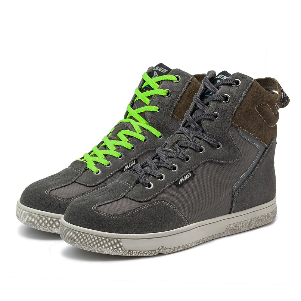 AUGI Men's Motorcycle Riding Shoes Anti-Scratch Ankle Boots - All-Season Touring & Casual Skate Sneaker Style (Size 39-45)