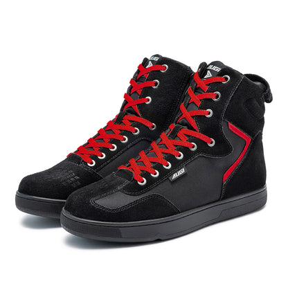 AUGI Men's Motorcycle Riding Shoes Anti-Scratch Ankle Boots - All-Season Touring & Casual Skate Sneaker Style (Size 39-45)