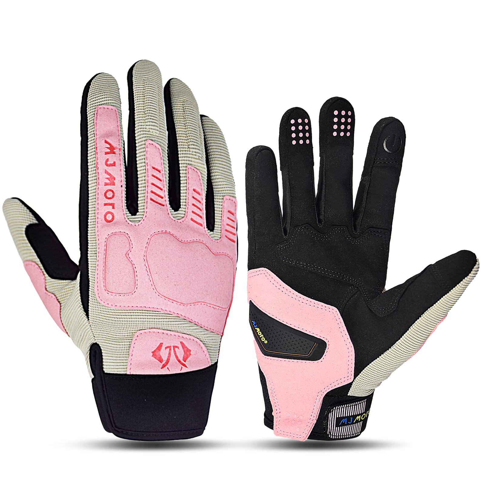 mjmoto Women's Pink Summer Gloves - Front View