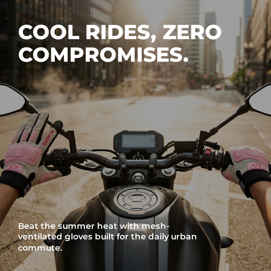 mjmoto Women's Pink Summer Gloves - Wearing Demo