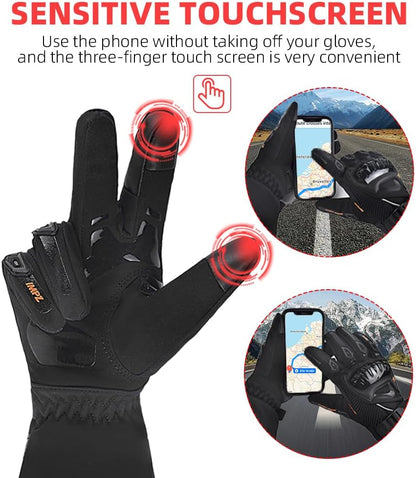 mjmoto Winter Gloves Black - Palm View