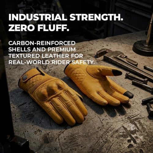 mjmoto Vintage Yellow Gloves - Palm View